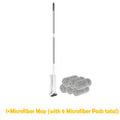 Squeeze Mop Hand-Free Wash Lazy 360° Mops with Reusable Microfiber Pads for Flat Mop To Clean Under Long Bed Home Cleaning Tools