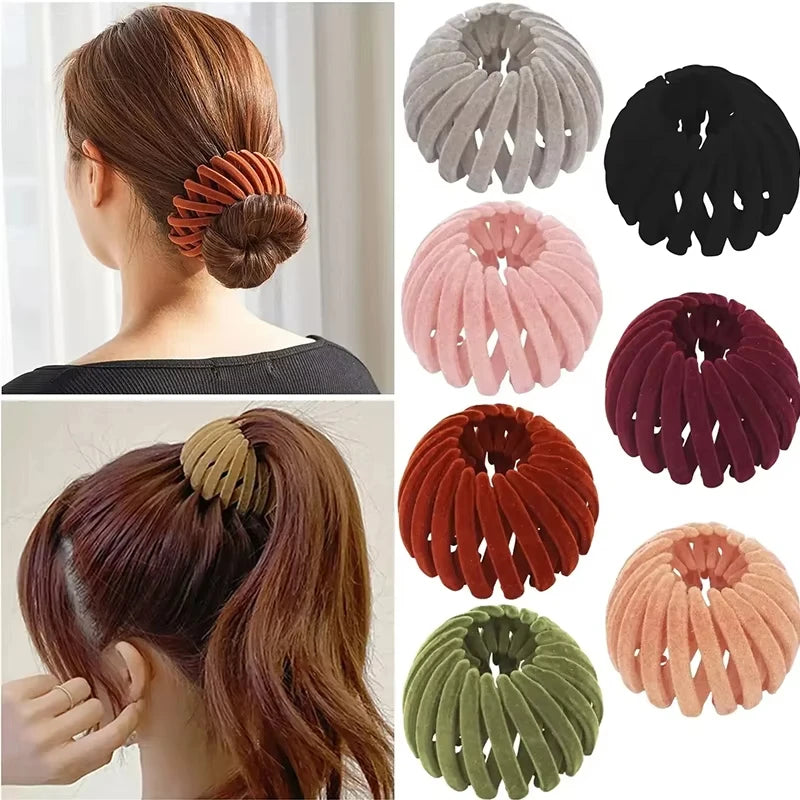 1pc Horse tail hair clips for women, bird's nest shaped hair clip, simple hairpin for girls, lazy braiding tool