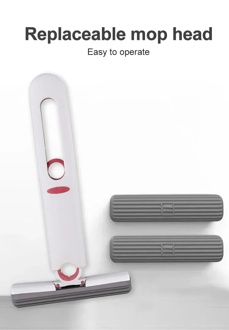Mini Handheld Mop Folding Powerful Squeeze Home Cleaning Mops with Sponge Self-squeezing Floor Washing Mops Desk Window Car