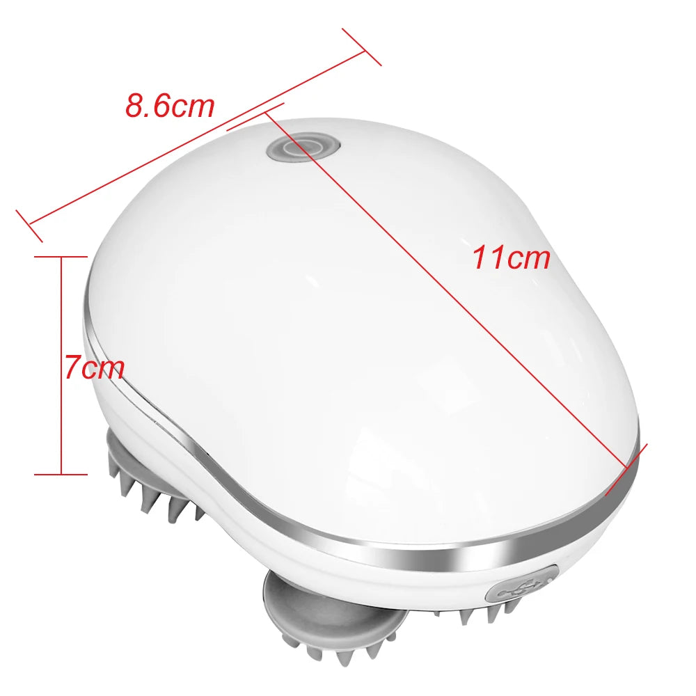 Scalp Massager with Red Light Therapy Vibrating & Kneading Silicone Design for Soothing Scalp and Relaxing Body-Health Care Tool