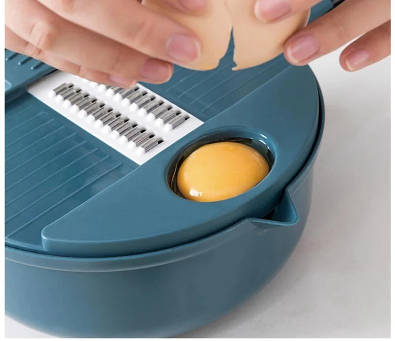 Multifunctional 9 in 1 Vegetable Chopper,, Kitchen Vegetable Slicer Cutter with Container,  Carrot and Garlic Chopper with Peel