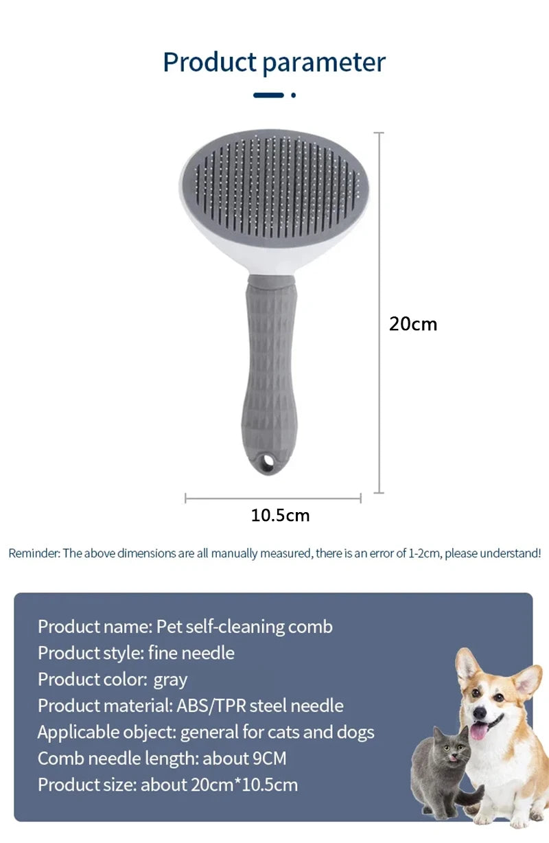 Self-cleaning Pet Hair Remove Comb Cat Slicker Brush Pet Hair Removal Comb For Cats Grooming Brushes Dog Combs Cat Accessories