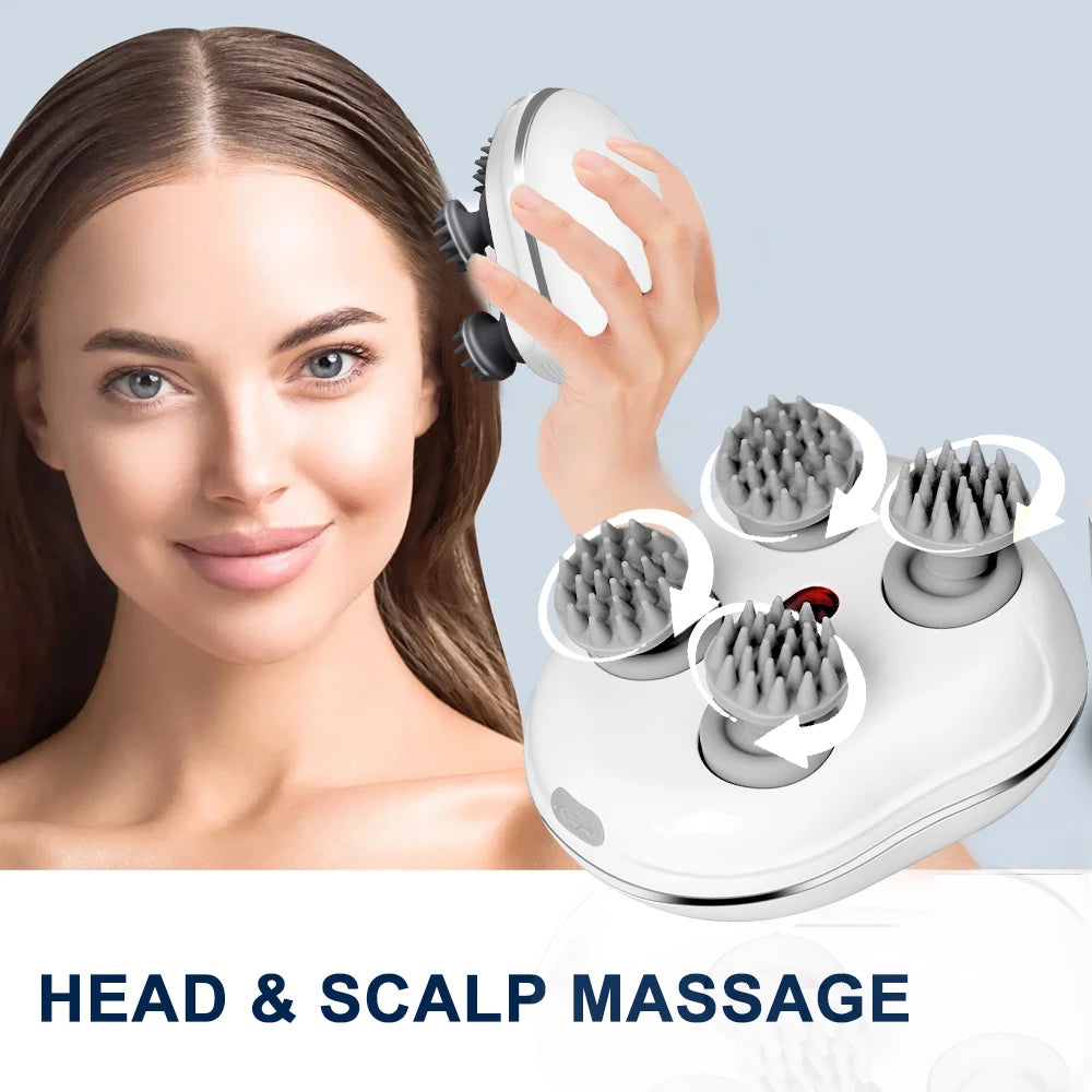 Scalp Massager with Red Light Therapy Vibrating & Kneading Silicone Design for Soothing Scalp and Relaxing Body-Health Care Tool