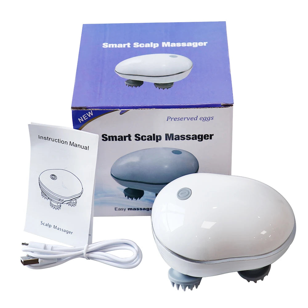 Scalp Massager with Red Light Therapy Vibrating & Kneading Silicone Design for Soothing Scalp and Relaxing Body-Health Care Tool