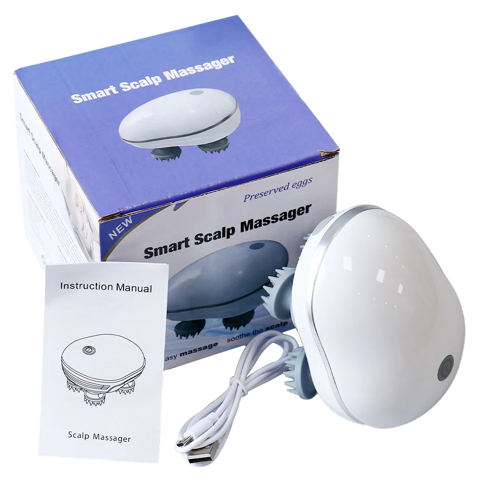 Scalp Massager with Red Light Therapy Vibrating & Kneading Silicone Design for Soothing Scalp and Relaxing Body-Health Care Tool