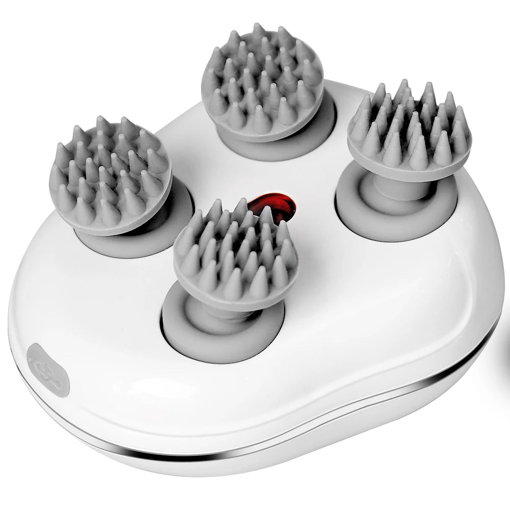 Scalp Massager with Red Light Therapy Vibrating & Kneading Silicone Design for Soothing Scalp and Relaxing Body-Health Care Tool