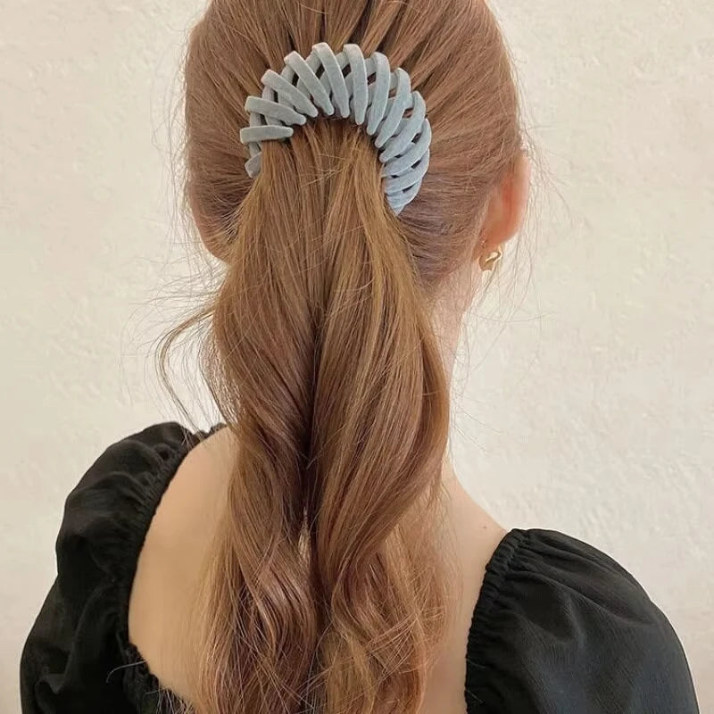 1pc Horse tail hair clips for women, bird's nest shaped hair clip, simple hairpin for girls, lazy braiding tool
