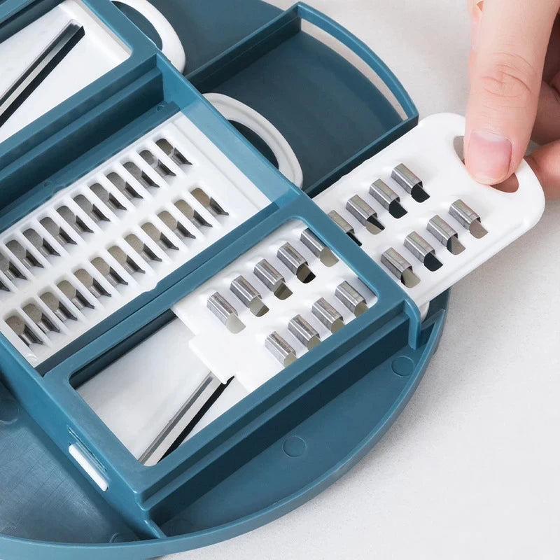 Multifunctional 9 in 1 Vegetable Chopper,, Kitchen Vegetable Slicer Cutter with Container,  Carrot and Garlic Chopper with Peel